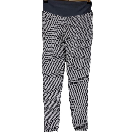 Tik Tok Leggings Butt Scrunch Leggings Gray Waffle Weave Super Stretchy Small - Picture 5 of 13